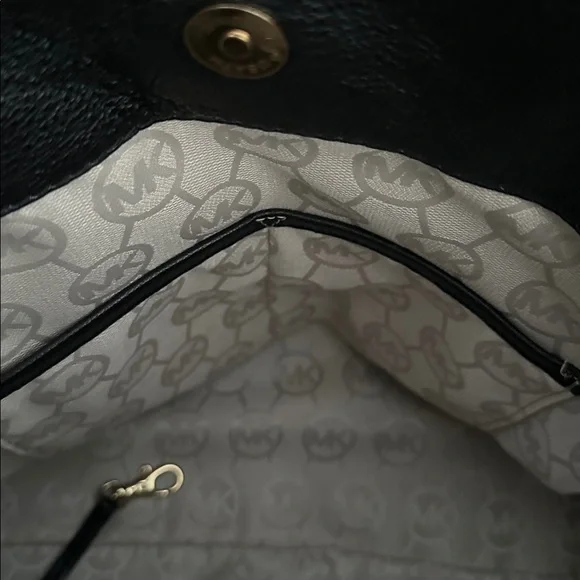Michael Kors Hamilton Black Leather Satchel EUC - Picture 10 of 12